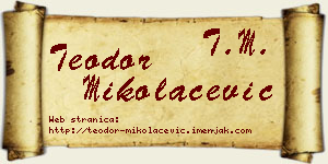 Teodor Mikolačević vizit kartica
